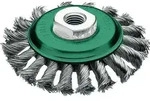 Lessmann Kegelb&uuml;rste Edelstahl 115x12mm Gezopft 0,5mm