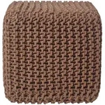 Gestrickter Sitzw&uuml;rfel 100% Baumwolle, Braun - Homescapes