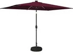 Gartenparasol Mit Led-lichtern Und Sockel 200 X 300 Cm Vidaxl