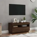 Vidaxl Tv Cabinet With Led Lights Brown Oak 80x35x40 Cm