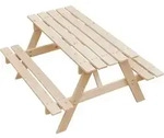 Timbela - Kindersitzgarnitur Aus Naturholz- H50 X 90 X 90 Cm - Stabile