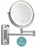 Relaxdays Kosmetikspiegel Wand, Mit Led-beleuchtung, 10-fach, 360&deg; Drehbar, &Oslash; 20