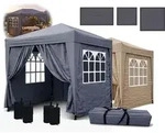 Quick-star - Pop-up-pavillon 2 X 2 M Smoky Grau Mit 4 Easy-klett Seitenw&auml;nden...