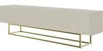 Selsey - Veldio - Tv-schrank, Graubeige Taupe Mit Goldenem Metallgestell, 175 Cm