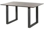 Massivmoebel24 - Esstisch Akazie 140x90 Braun Lackiert / U-beine Anth. Matt...