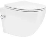 Ecd Germany Sp&uuml;lrandloses H&auml;nge Wc Kurz 49 Cm Wei&szlig; Mit Bidet-funktion, Nano