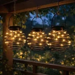 Led Solarleuchte Bienennest H&auml;ngelampe Solarlampe Spirale Anthrazit...