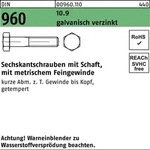 Din 960 Sechskant-schaftschraube Feingewinde M14x100 Stahl 10.9 Galvanisch Verzinkt