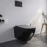Dusch-wc Pro+ 1104 Schwarz Gl&auml;nzend Sp&uuml;lrandlos Eckig Komplettanlage -...