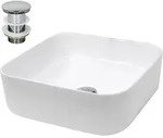 Luxebath - Ecd Germany Waschbecken Waschtisch 390x390x140 Mm Keramik Wei&szlig; Inkl.