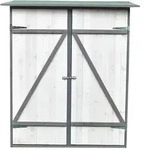Gartenschrank Mit Pultdach Und Doppelfl&uuml;gelt&uuml;r Wei&szlig;/grau Holz Ger&auml;tehaus...