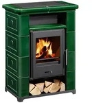 Kaminofen Typ10870 Montafon S Keramik Gr&uuml;n 7kw