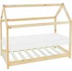 Ml-design - Kinderbett 80 X 160 Cm Natur Mit Matratze, Dach Und Lattenrost,...
