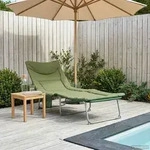 Vidaxl Folding Sun Lounger With Cushion Dark Green