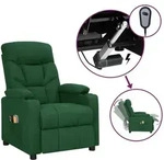 Elektrischer Massagesessel Dunkelgr&uuml;n Stoff Vidaxl