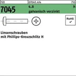 Iso 7045 Form C Linsenkopfschraube Vg M2,5x8 Stahl 4.8 Galvanisch Verzinkt Ph 2000
