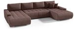 Wohnlandschaft Sofa Mit Schlaffunktion Vogar Stoff Aston Braun