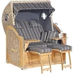 Sunnysmart Garten-strandkorb Rustikal 500 Plus Teak Comfort 3/4-liegemodell...