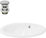 Luxebath - Ml-design Waschbecken Keramik Wei&szlig; Gl&auml;nzend 49x19,5x40,5cm Oval...