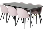 Ebuy24 - Gold Essgruppe Esstisch Ausziehbarer Tisch L&auml;nge Cm 180 / 220 Schwarz...
