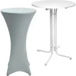 Outdoor Stehtisch Sylt, Klappbar, &Oslash;70cm, Silber, Mit Husse