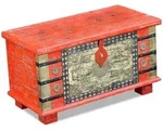 Aufbewahrungstruhe Rot Mangoholz 80x40x45 Cm Vidaxl
