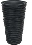 Vidaxl Planter With Removable Inner Anthracite 8/22 L Pp Grooved Look