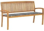Prolenta Premium Stapelbare Gartenbank Mit Auflage 159 Cm