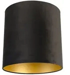 Velour Lampenschirm Schwarz 40/40/40 Mit Goldener Innenseite