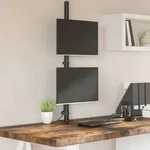 Tischhalterung F&uuml;r 2 Monitore Schwarz Stahl Vesa 75/100 Mm Vidaxl