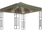 Vidaxl Gazebo With Led String Lights 3x3 M Taupe Fabric (312269+315536)