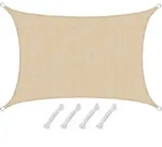 Uv Sonnensegel 3x4 Hdpe Rechteckig Sonnenschutz &Uuml;berdachung Garten Balkon Beige