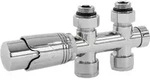 Ventil-armaturen Set Multiblock Chrom Durchgangsform Inkl. Thermostatkopf F&uuml;r