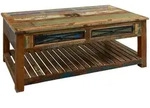 Massivmoebel24 - Couchtisch Altholz 140x80x55 Mehrfarbig Lackiert Nature Of Spirit