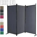 Quick-star - Paravent 4 Teilig 165 X 220 Cm Stoff Raumteiler Garten Trennwand...