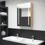 Led-bad-spiegelschrank Eichenoptik 50x13x70 Cm Vidaxl