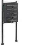 Wiltec - 5er Briefkastenanlage Anthrazit 270 X 513 X 1500 Mm, Standbriefkasten Mit 5