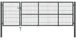 Vidaxl Garden Gate With Posts Steel 350x100 Cm Anthracite