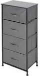 Ml Design Kommode Aus Stoff Mit 4 Schubladen 45x30x94cm Grau, Schwarzes