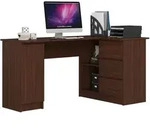 Akord - Eck-schreibtisch B20 Rechts In Der Farbe Wenge Mit 3 Schubladen Und 4...