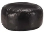 Pouf Schwarz 60 X 30 Cm Echtes Ziegenleder Vidaxl
