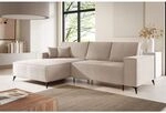 Ecksofa Schlafsofa Fiore Stoff Aragon Creme Ottomane Links
