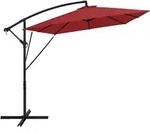 Ml-design Ampelschirm &Oslash; 330 Cm, Eckig, Rot, Alu Sonnenschirm Mit Kurbel,