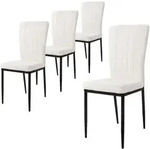 Ml-design Esszimmerst&uuml;hle 4er Set Mit Samt-bezug, Wei&szlig;, K&uuml;chenst&uuml;hle Mit
