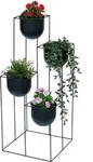 Blumentreppe Metall Schwarz 90 Cm Pflanzentreppe Mit Topf Innen Indoor...