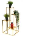 Dandibo - Blumentreppe Metall Gold 82 Cm Pflanzentreppe Blumenst&auml;nder 96505