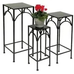 Dandibo - Blumenhocker Metall Schwarz Eckig 50 - 70 Cm Blumenst&auml;nder 96132 3er...