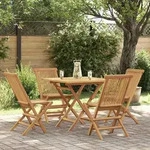 5-tlg. Garten-essgruppe Massivholz Teak - Vidaxl