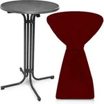 Outdoor Stehtisch Bellini, Klappbar, &Oslash;80cm, Bordeaux, Mit Husse