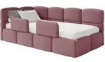 Selsey Cloudy &ndash; Kinderbett 120 Cm, Bettkasten, 2x Rausfallschutz, Velours, Links,